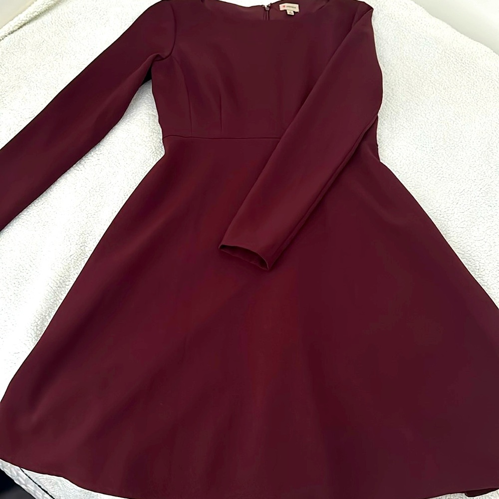 Cremieux long sleeve A-line burgundy dress